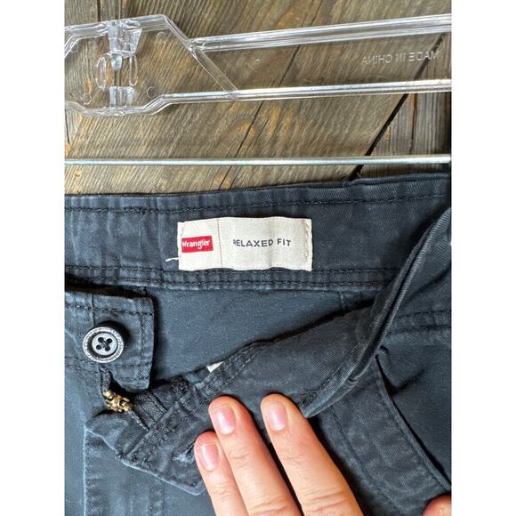Wrangler Relaxed Fit Cargo Pants Black 29x30 100% Cotton Work Utility Outdoor - Picture 3 of 5